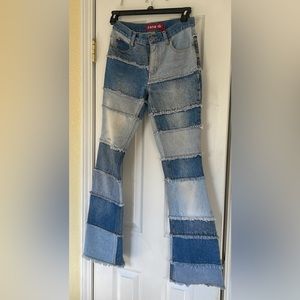 Y2K Vintage ZanaDi Patchwork Denim Jean's size 5, waist-28”